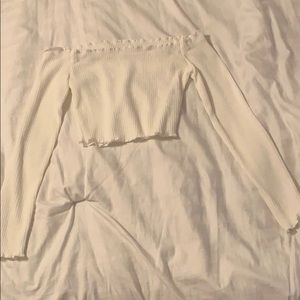 White off the shoulder crop top XS
